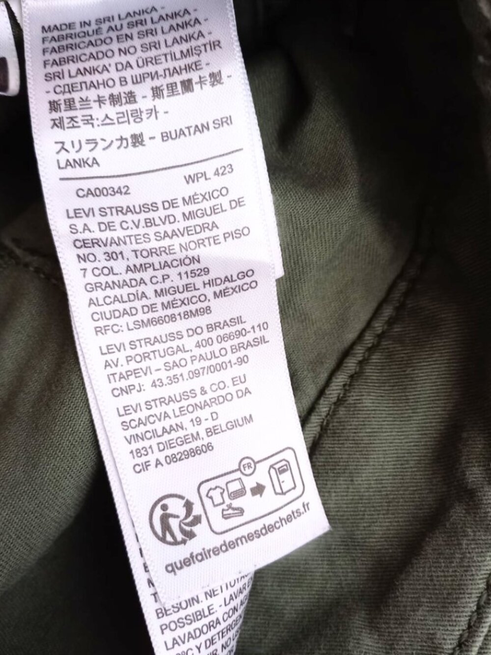 Levi's Green Straight Leg Cargo Utility Pants Size 25 - Picture 6 of 7